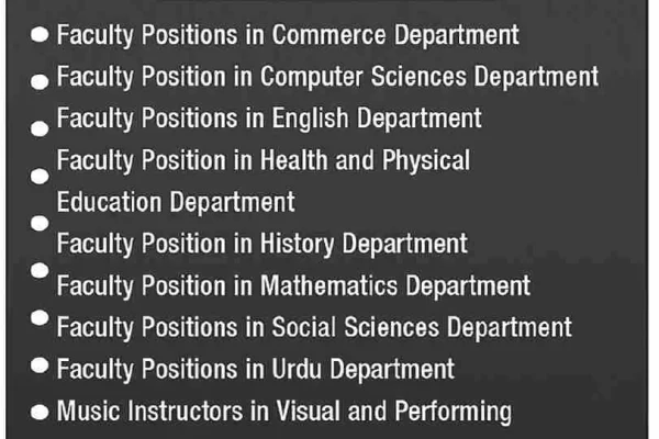 Forman Christian College Jobs Advertisement