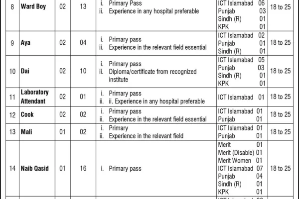 Ministry Of National Health Services Jobs Advertisement July 2024