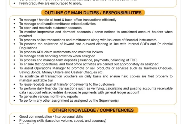 National Bank of Pakistan (NBP) Job Opportunity Advertisement July 2024