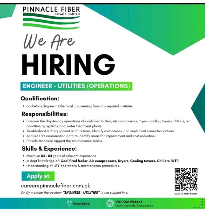 Utilities Engineer Jobs in Pinnacle Fiber Private Limited 