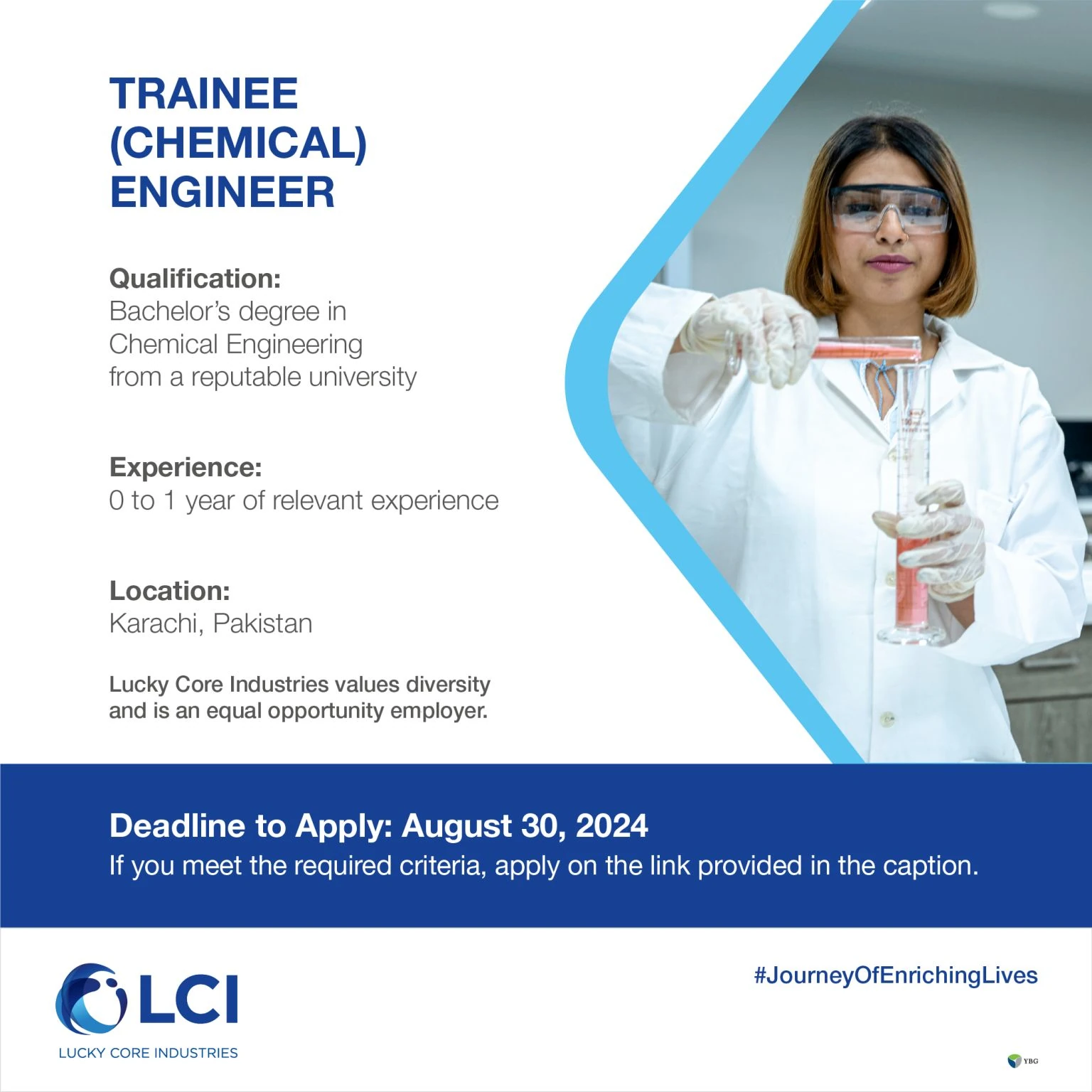 Lucky Core Industries Seeking for Chemical Engineer (Trainee)