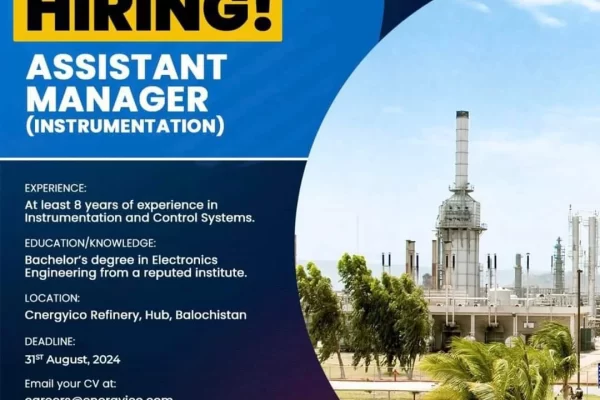 Assistant Manager Instrument Position Jobs at Cnergyico Refinery