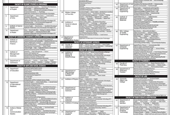 Bahaudding Zakariya University Required Urgent Staff in Many Faculties