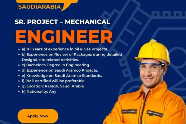 Saudi Company Hiring for Mechanical Engineer Apply Online