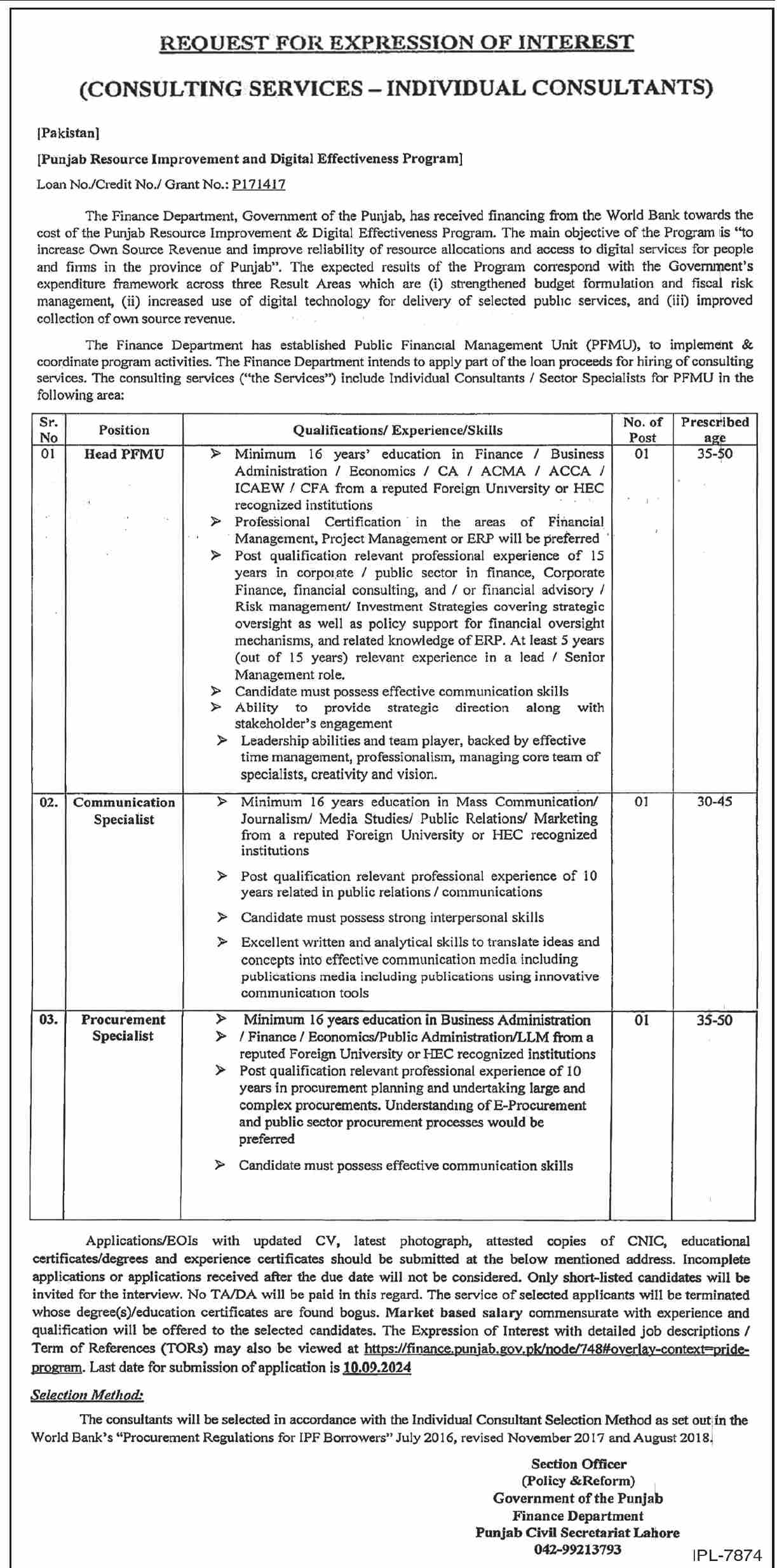 Communication, Procurement Specialist & Other Jobs August 2024