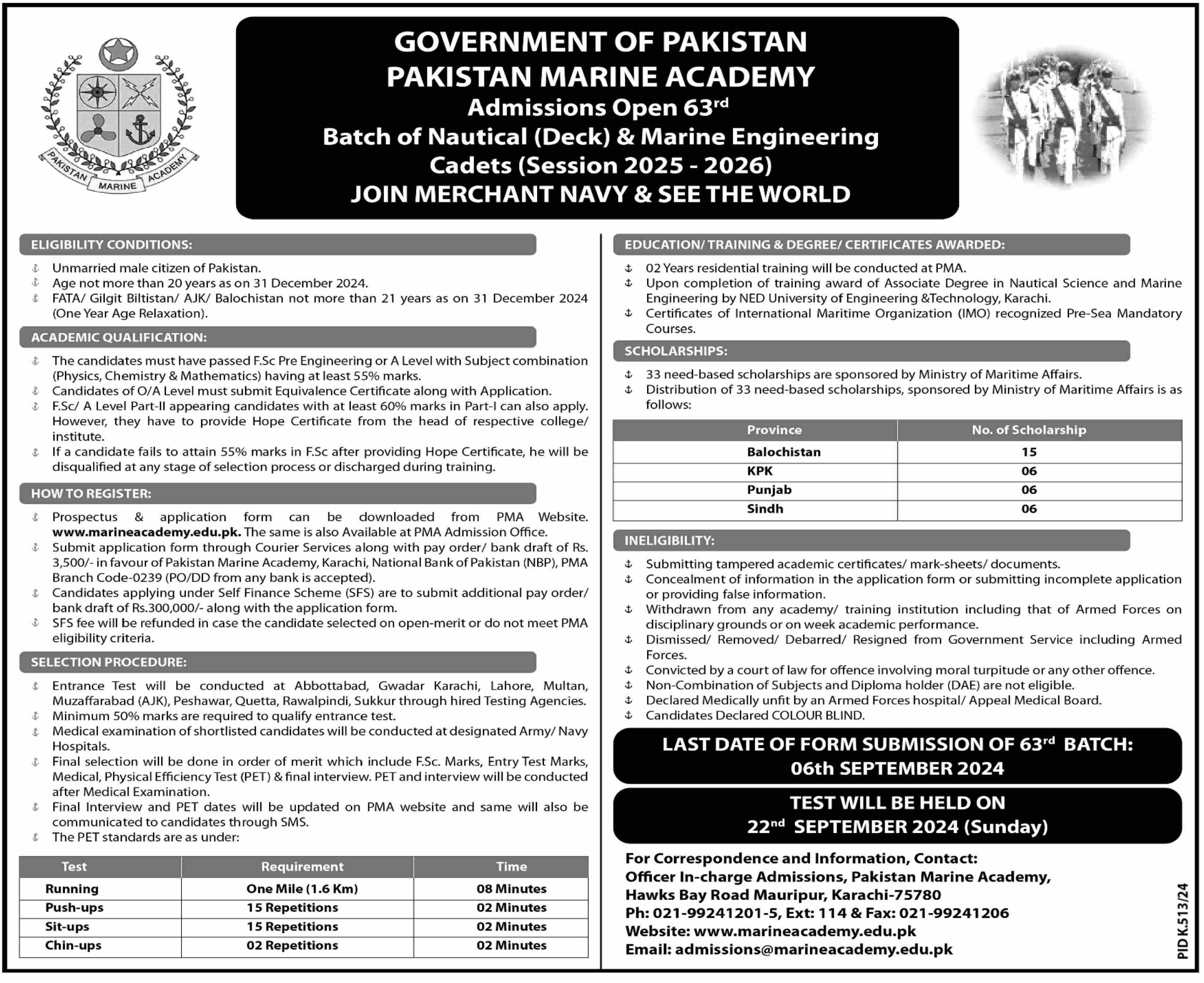 Join Pakistan Navy as Marine Engineering Cadet Lates Jobs