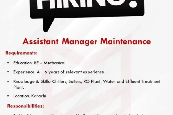 MIDAS Safety is Seeking for the an Assistant Manager Maintenance