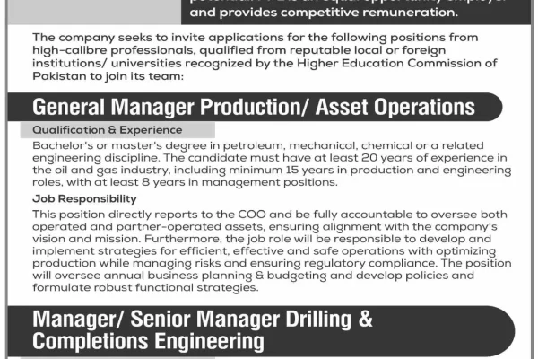 Pakistan Petroleum Limited PPL Jobs 2024 Apply Online for Managers