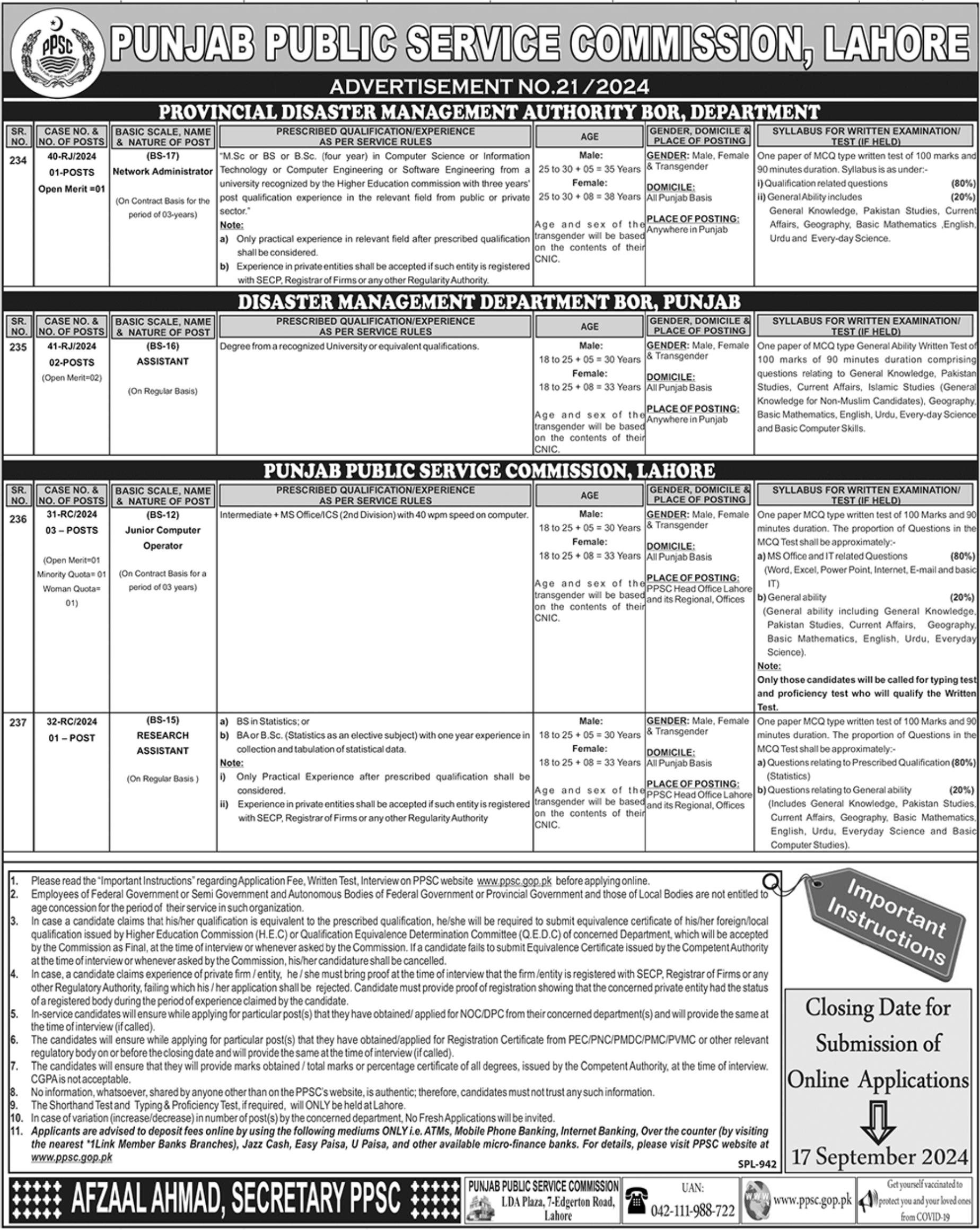 Punjab Public Service Commission Latest Jobs 2024 Apply Online