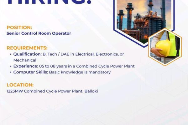 Control Room Operator Opportunity at Combined Cycle Power Plant