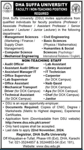 Teaching and Non Teaching Latest Jobs Opportunities at Suffa University