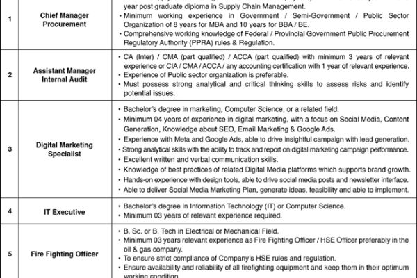 Fire Fighting Office, IT Executive, Marketing Specialist and Others Post Jobs at a Leading Organization