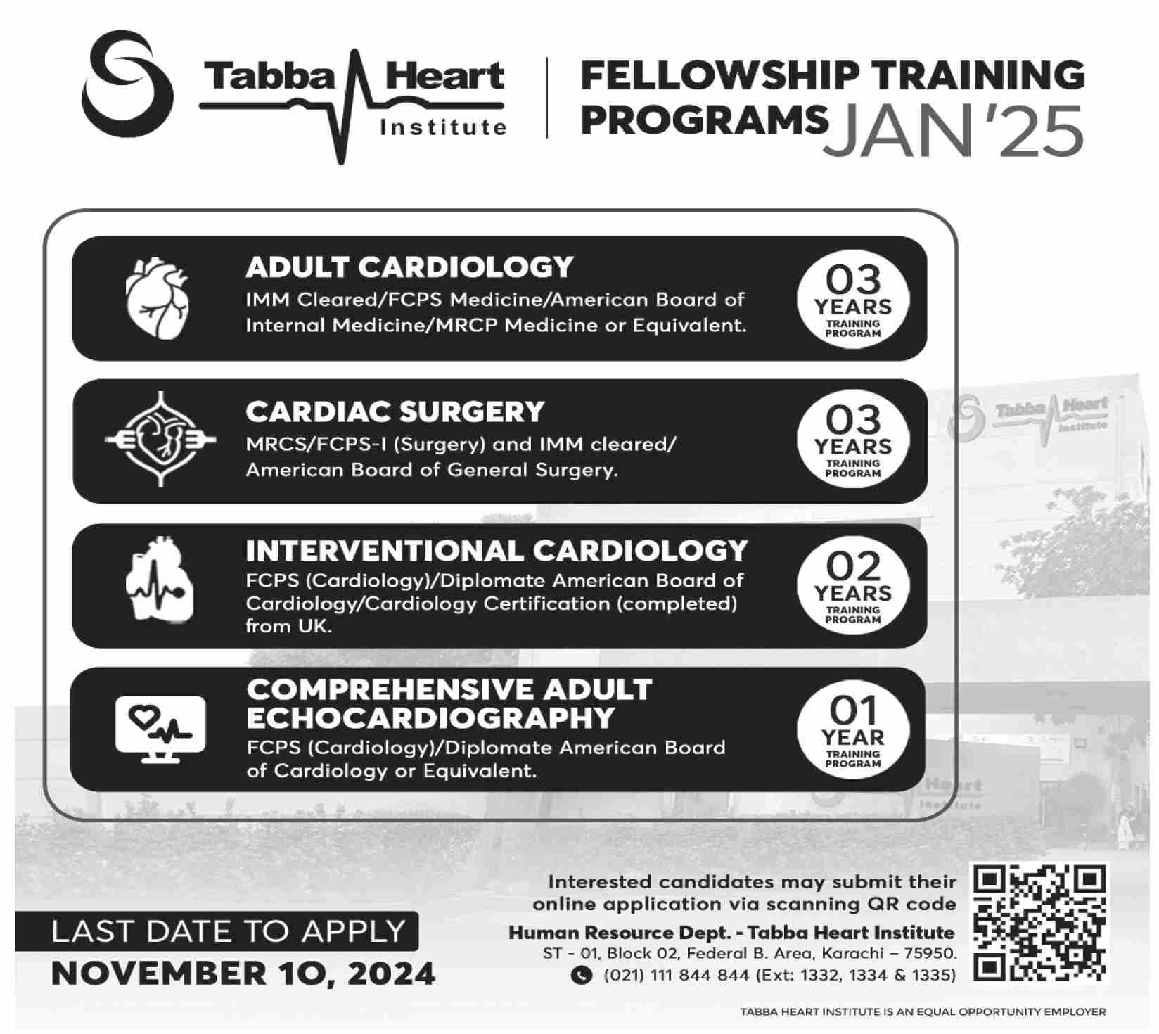 Fellowship Training Program at Tabba Heart Institute January 2025